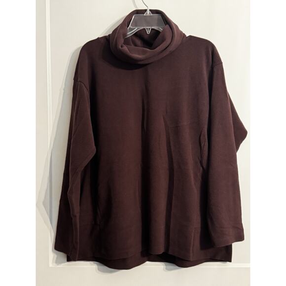 Marc New York Women's Wine Funnel-Neck Performance Sweater Size 1X LagenLook - Picture 1 of 7